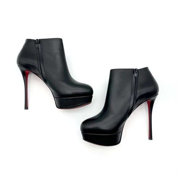 CHRISTIAN LOUBOUTIN Dirdibootie Leather Ankle Boot Size 39.5 US 9 Platform Dirdi - Picture 5 of 14
